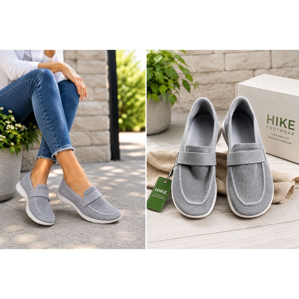 Hike Footwear Valenza Women's Grey Comfort Slip-On Shoes US 9.5 EU 40